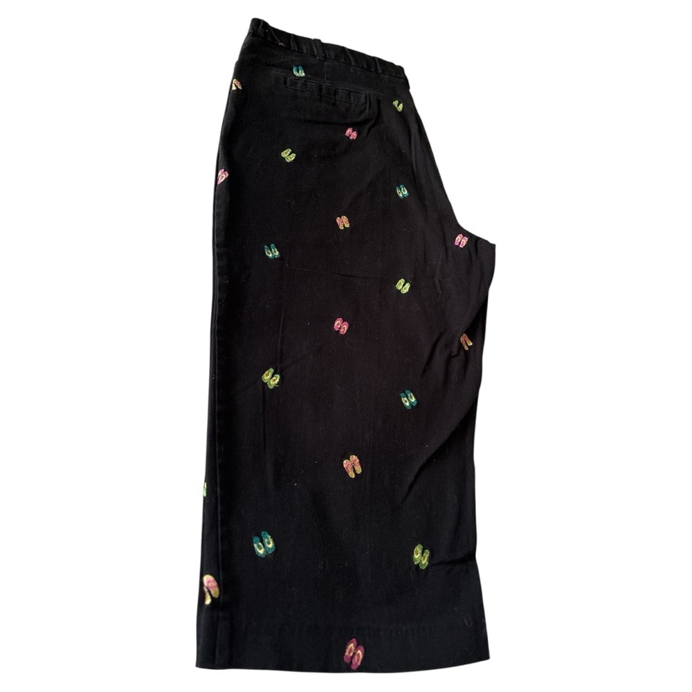 Harve Benard Black Pants with Multicolor Embroidery
